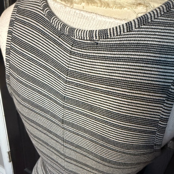 Marine Layer Lexi Rib Daytime Midi Dress in Black & White Stripe Size Sm… - Picture 15 of 16